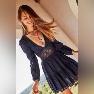 Free People The Delightful Mini Dress Navy